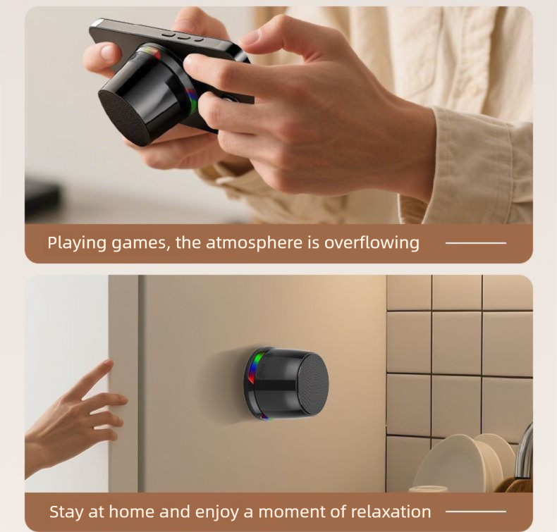 Mini enceinte Bluetooth portable magnétique d'extérieur étanche avec caisson de basses sans fil_voghion.com