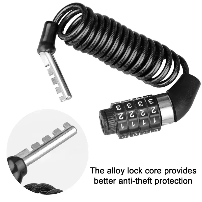 Bicycle Lock Bike Mini 4 Digit Password Lock Wire Mountain Bike Frame Durable Steel Wire Cable Helmet Locks Bicycle Acce_voghion.com