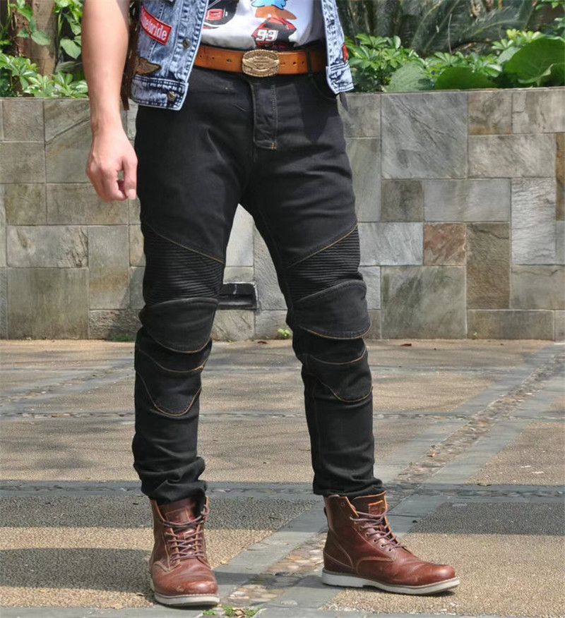 Jeans da motociclista per uomo e donna - Impermeabili, antivento e traspiranti per tutte le stagioni con protezioni integrate per le ginocchia - Denim elasticizzato per il massimo comfort_voghion.com