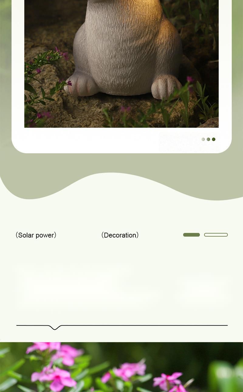 New Product Simulation Animal Garden Decoration Solar-Powered Yard Lawn Light Craft Rabbit Ornament_voghion.com
