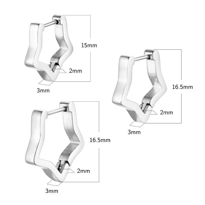 Stile europeo e americano transfrontaliero Stella a cinque punte Acciaio inossidabile Semplice Moda Unisex Titanio Acciaio Geometrico_voghion.com