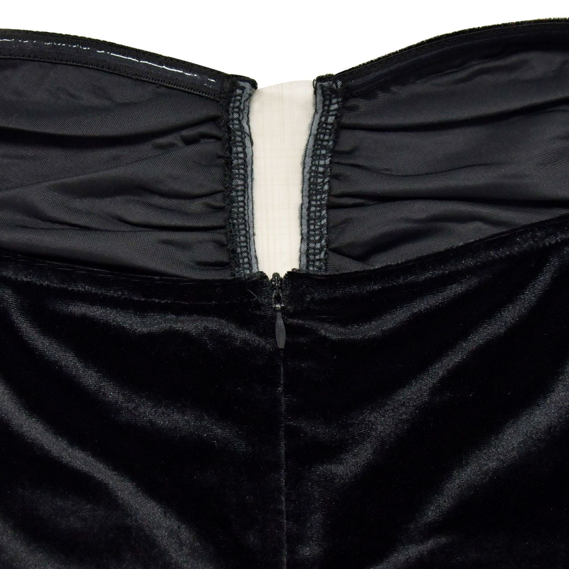 Abito da donna con gonna corta plissettata sexy in velluto tinta unita_voghion.com