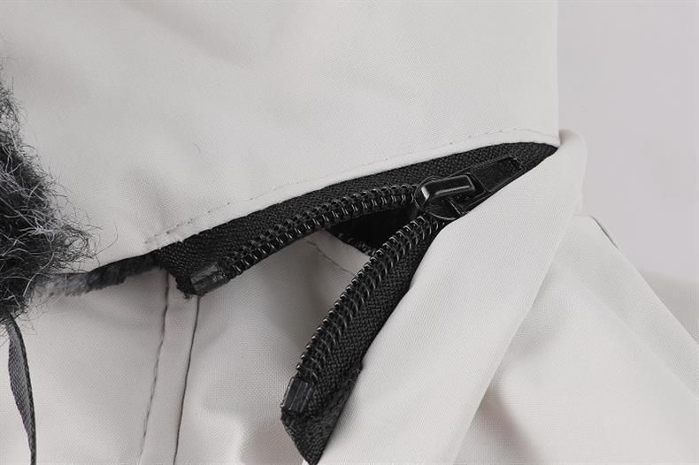 Herrenbekleidung Verdickte Baumwolljacke Verdickter Fleece-gefütterter Wintermantel mit abnehmbarer Kapuze, lässige Reißverschlussjacke für kaltes Wetter (Schwarz/Weiß)_voghion.com