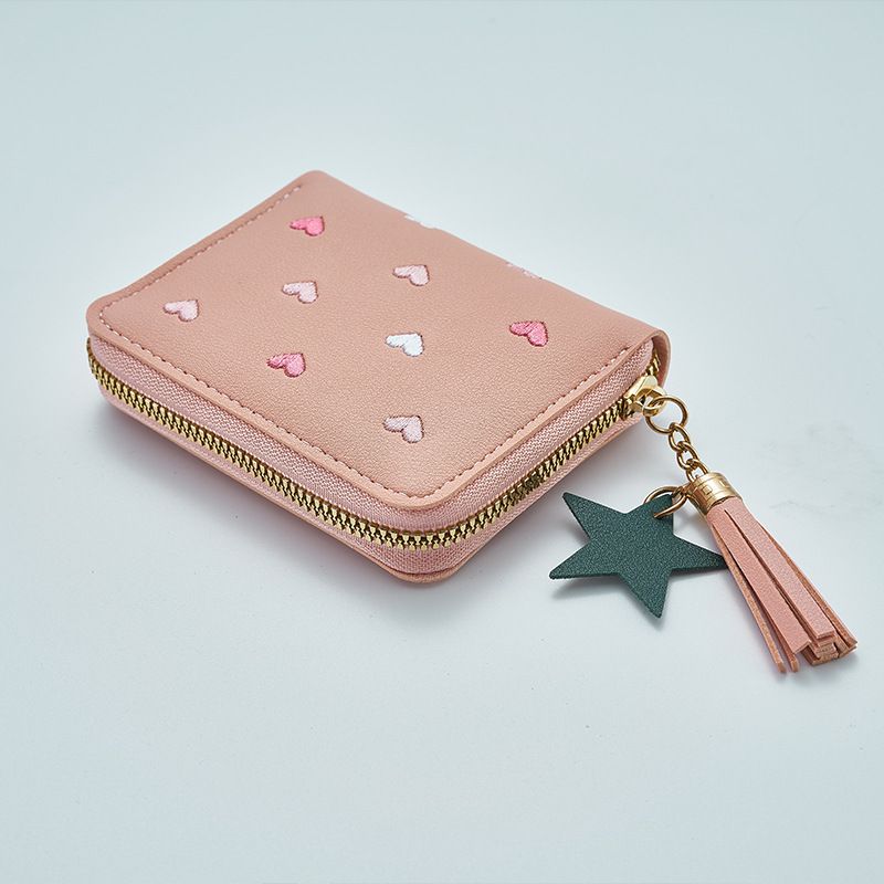 New pu leather wallet women's short Korean cute style women's coin purse one fold multi-functional wallet wholesale_voghion.com