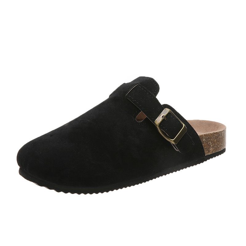 Baotou Frauen Liebhaber Kork Große Caligae Casual Halb Hausschuhe Faule Schuhe Mode_voghion.com