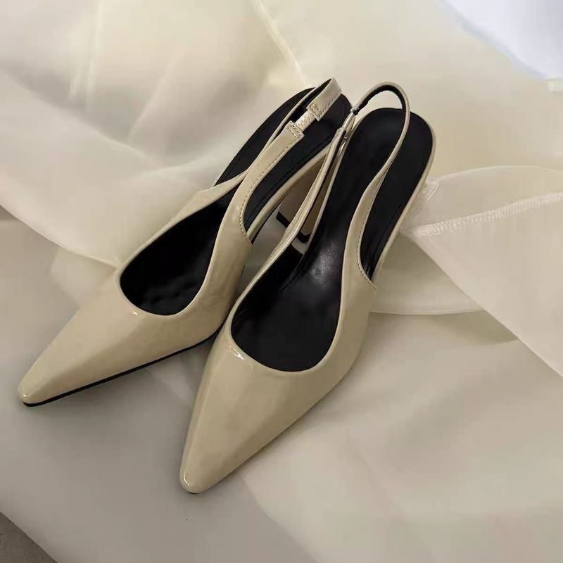 2025 New Pointed Heels Summer Versatile Coarse Heels, Small And High End, Baotou Sandals Women's Single Shoes_voghion.com