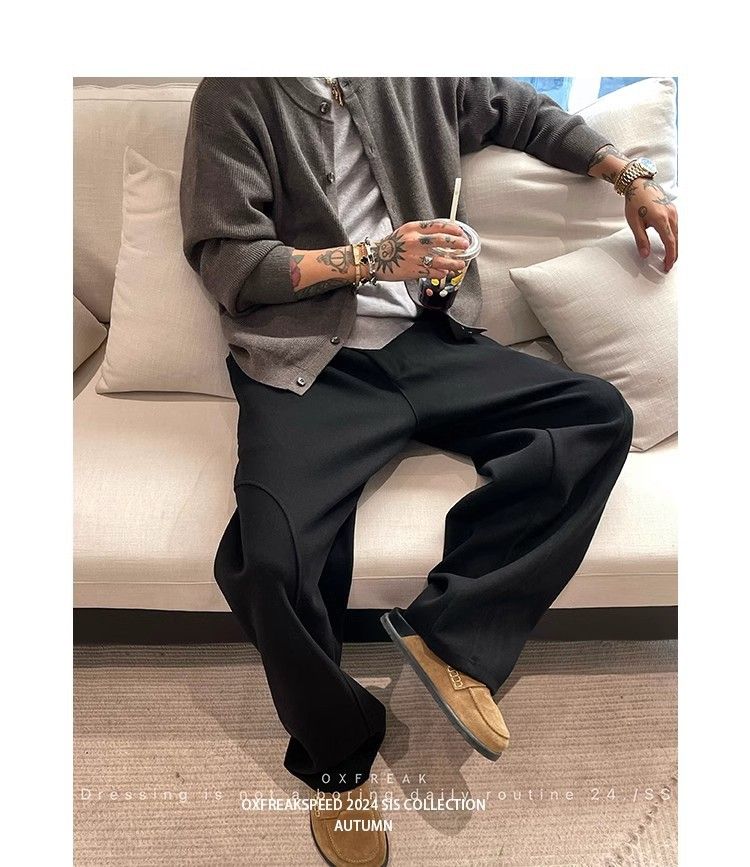 Cleanfit Schwarze, konisch zulaufende Jogginghose für Herren – Hochwertige, lässige Jogginghose aus Polyester mit verstellbarem Kordelzug in der Taille und geradem Saum_voghion.com