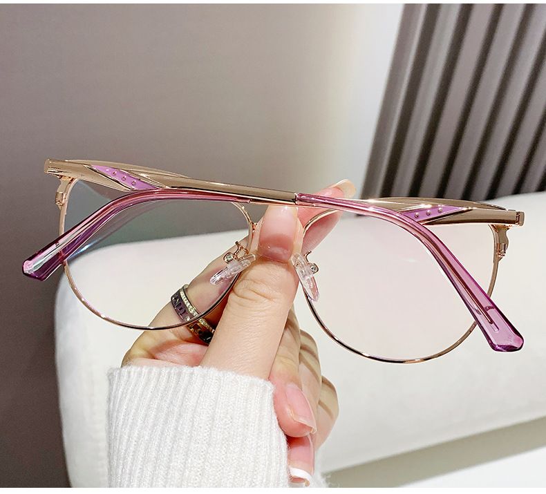 Noua modă la modă anti-albastru oglindă plată simplă față personalitate versatil fotosensibil culoare schimbare ochelari ramă europeană și americană_voghion.com