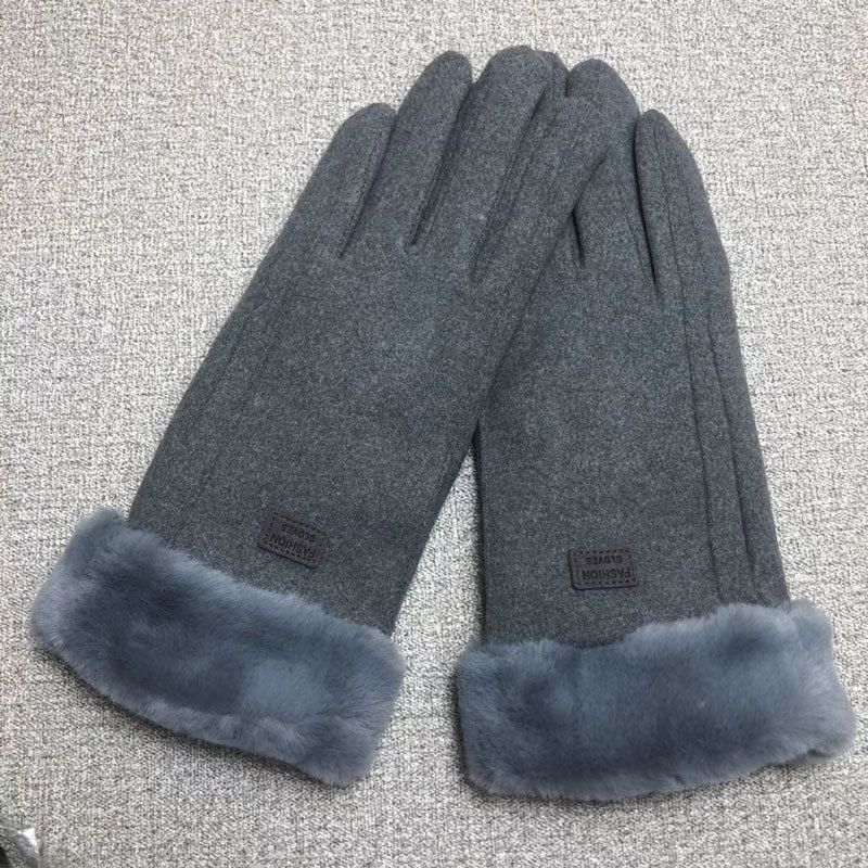 Guanti da equitazione caldi in pelle scamosciata da donna, autunno inverno, foderati in pile, neri, rosa, grigi, cammello, touchscreen_voghion.com