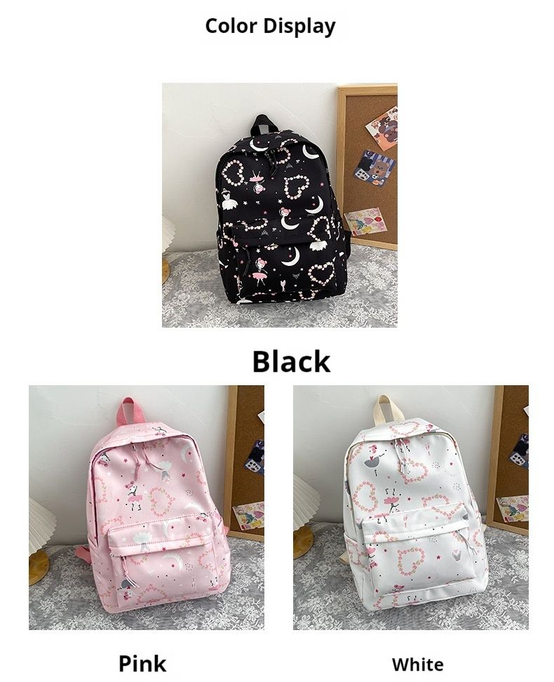 2024 New Heart Cute Pink Series Zaino di grande capacità Borsa da scuola per ragazza morbida stampata su Instagram_voghion.com