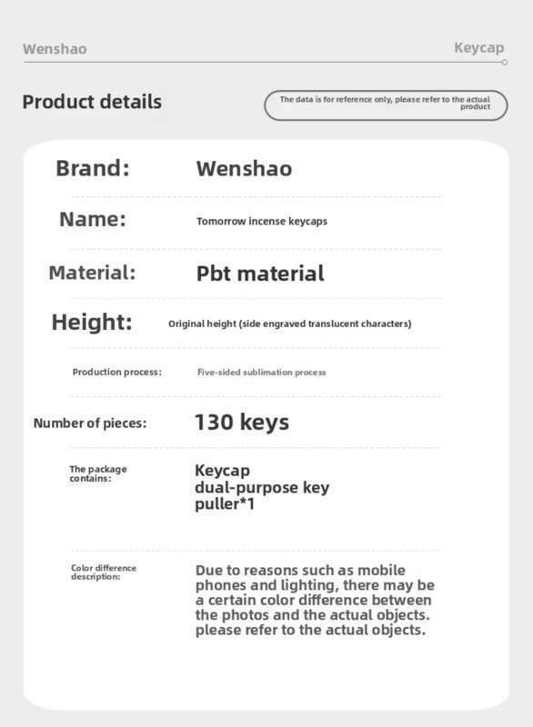 Wenshao Mingrixiang Keycap inciso lateralmente traslucido originale di fabbrica adattamento altezza 61 65 68 75 87 98 104_voghion.com
