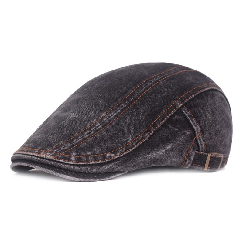 Nouveautés Nouveautés Béret Casquette en jean délavé Pur coton Devant décontracté pour hommes et femmes Chapeau de protection solaire_voghion.com