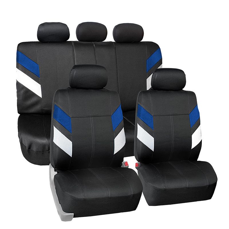 Neu Spleißen farbe blau weiß sandwich Schwarz PVC auto sitz abdeckung explosion_voghion.com