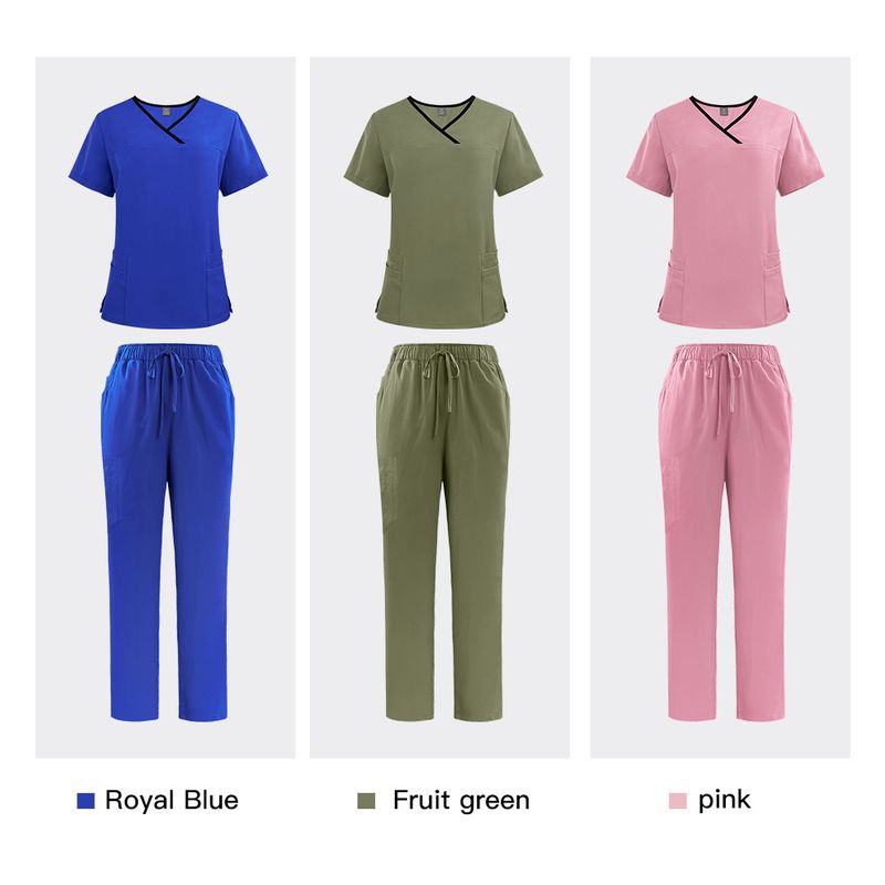 Damenbekleidung Farblich passende neue Handwaschkleidung Arbeitskleidung Krankenschwesterkleidung Medizinische Uniformen Krankenhaus Zahnklinik Arbeitsuniformen_voghion.com