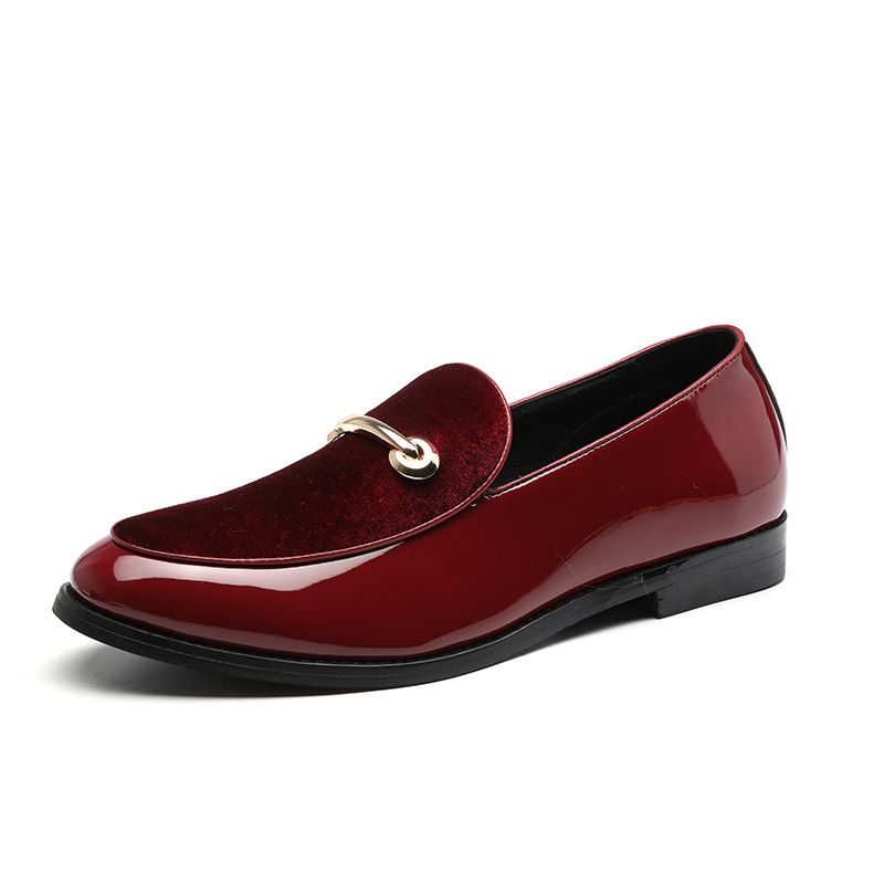 Lefu Schuhe für Frühling und Herbst Neue Bean Lack Casual Lederschuhe, Herrenstil_voghion.com