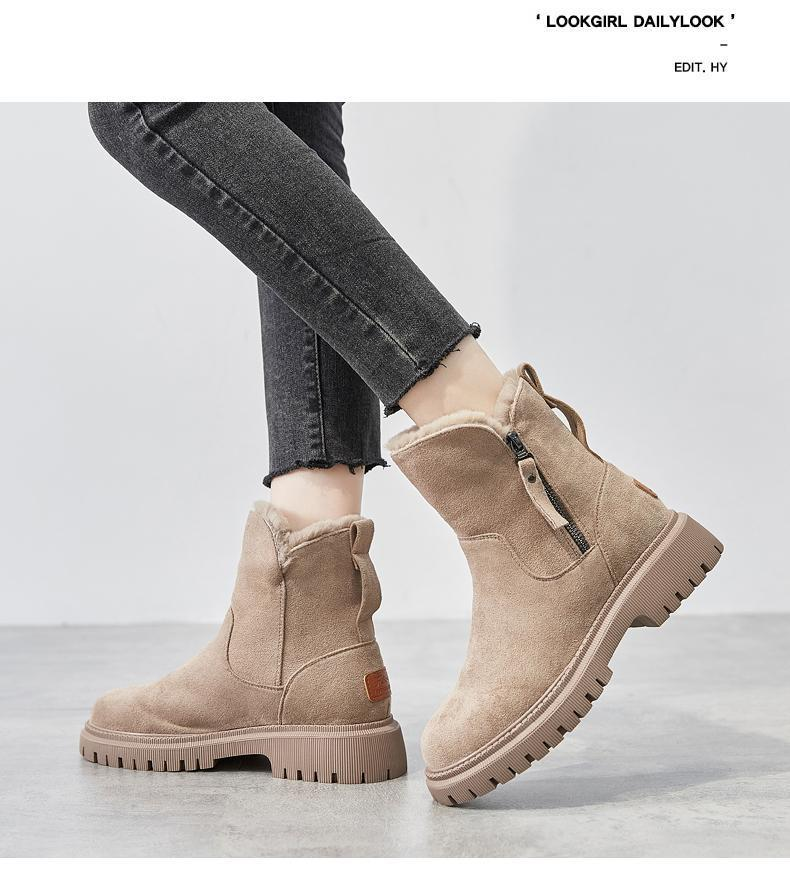 Chaussures femme cachemire bottes chaudes chaussures coton épais bottes de neige_voghion.com