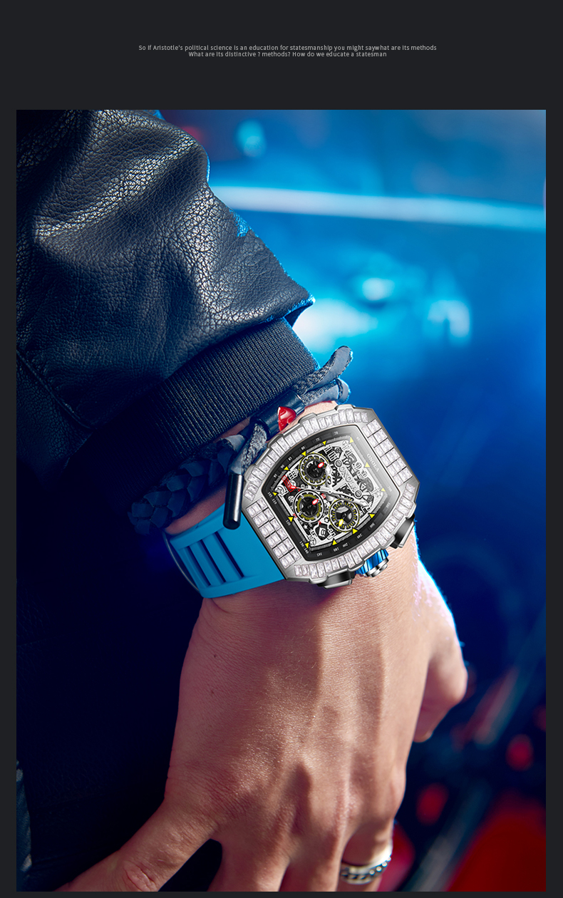 ONOLA - Men's fully automatic mechanical unique design, diamond inlaid strap, waterproof watch, popular knowledge and_voghion.com