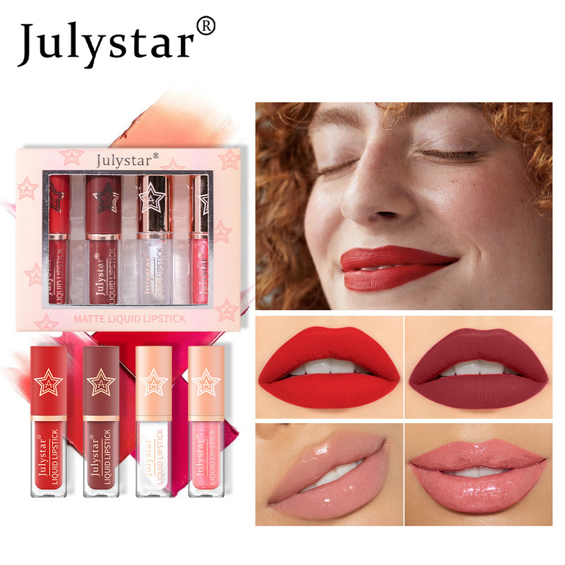 Makeup matte, fading, non stick cup lip glaze box, natural three-dimensional moisturizing, long-lasting lipstick set_voghion.com