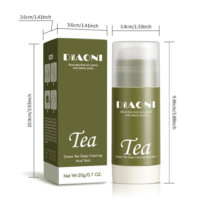 Treatments & Masks New Product DIAONI Green Tea Mud Solid Mask Stick Oil Control Deep Cleansing Pores Blackhead Smearable Mask_voghion.com