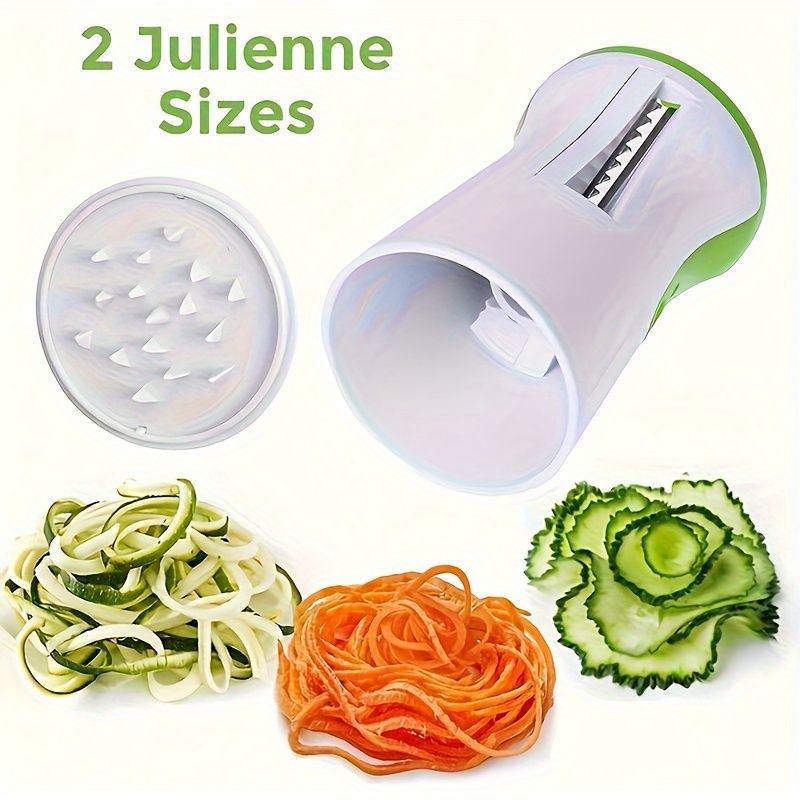 Juego de cortador en espiral de acero inoxidable: cortador manual de frutas y verduras, adecuado para pepinos, zanahorias, etc. Adecuado para cocinas familiares y restaurantes_voghion.com