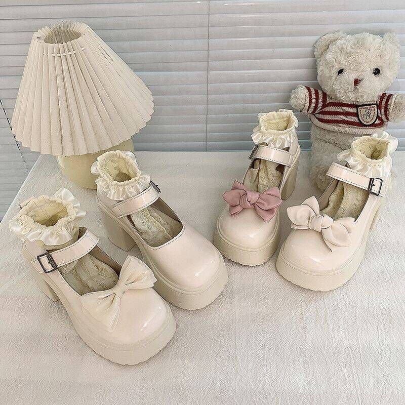 Lolita Dolce e Fresco Mary Jane 2025 Nuova Estate Fiocco Piattaforma JK Scarpe Singole Soletta Moda Versatile Casual Uso Quotidiano Comodo_voghion.com