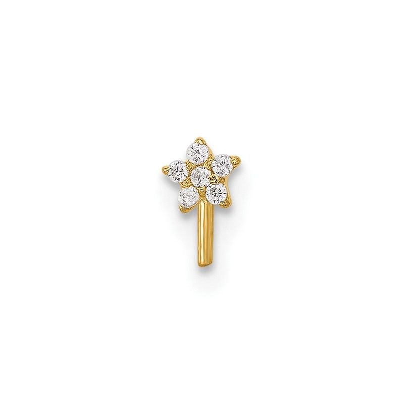 14k 22 Gauge CZ Star Nose Stud_voghion.com