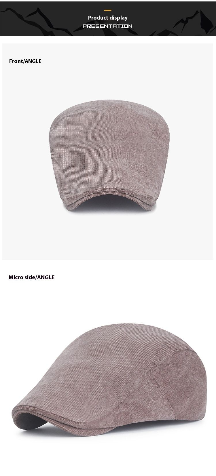 Baskenmütze für Herren aus gewaschenem Twill für Frühling und Sommer, getragene Entenschnabelmütze, schlichte Damenmütze aus leichter Baumwolle_voghion.com