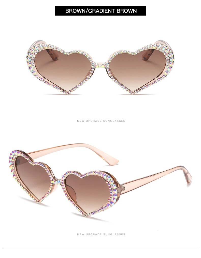 Nouvelles lunettes de soleil Water Diamond couleur bonbon Design femme punk grande monture lunettes pour femmes marque strass nuances_voghion.com
