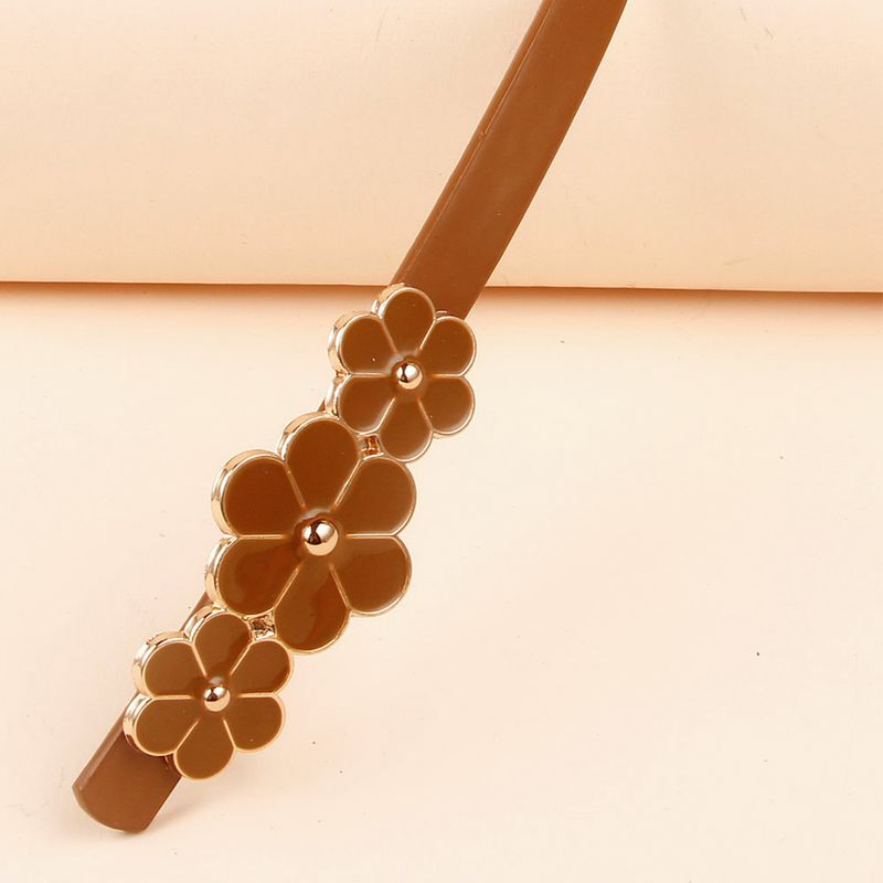 HOT women belt fashion thin decorate dress small daisy black white summer_voghion.com