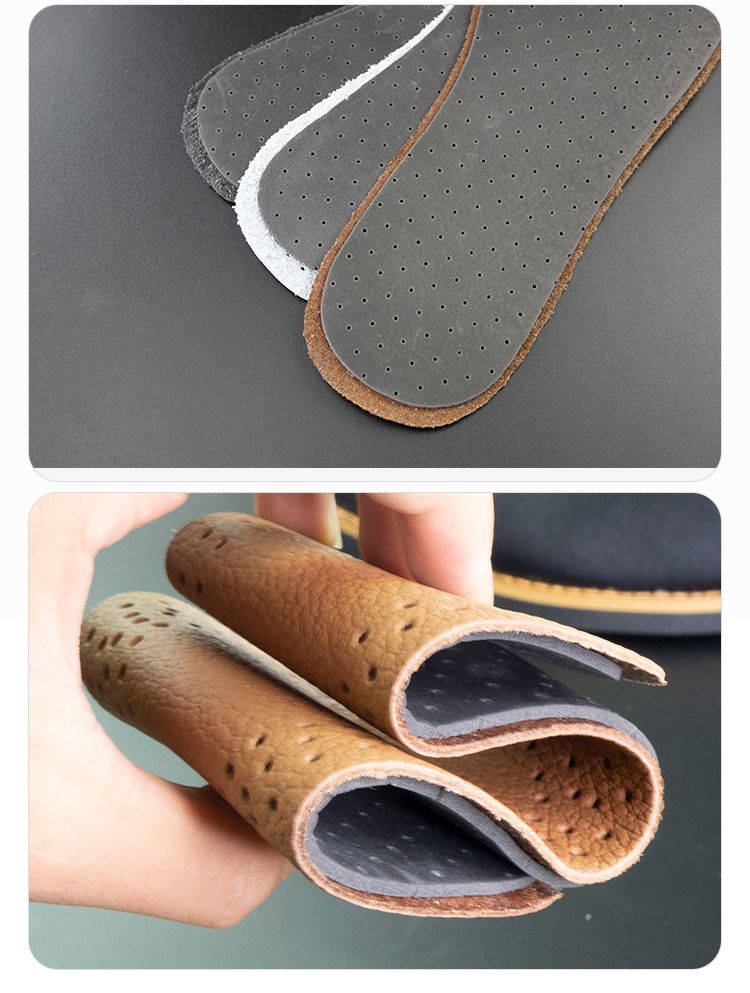 V First Layer Cowhide Leather Massage Shock Absorption Deodorant Breathable Insoles, Latex High Elastic Sports Insoles_voghion.com