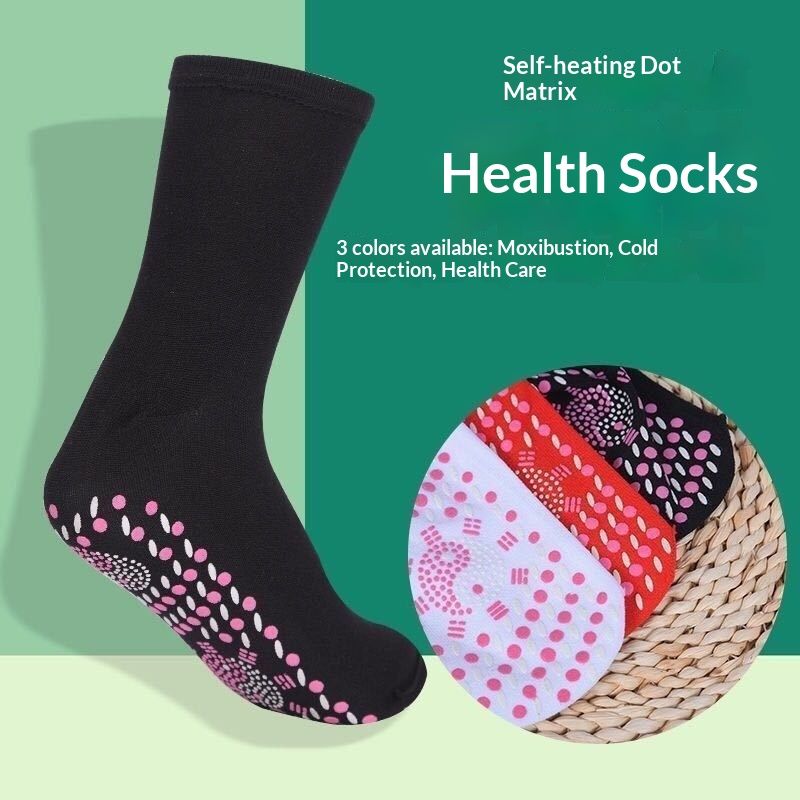 Pure Self-Heating Tourmaline Men And Women Cold-Proof Warm Feet Cotton Socks Massage Heating Washable Manufacturer Wholesale_voghion.com