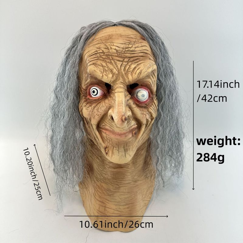 Halloween Horror Witch Mask, Scary Latex Head Cover Dance Bar Party Performance Props_voghion.com