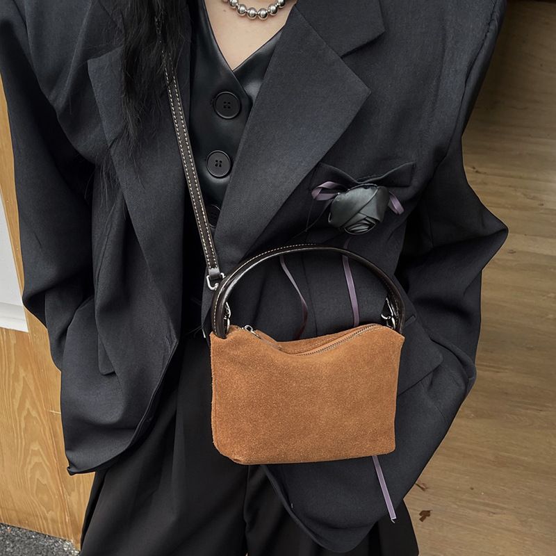 Borsa a mano in pelle scamosciata di alta qualità, nuova e versatile borsa a tracolla per donna_voghion.com