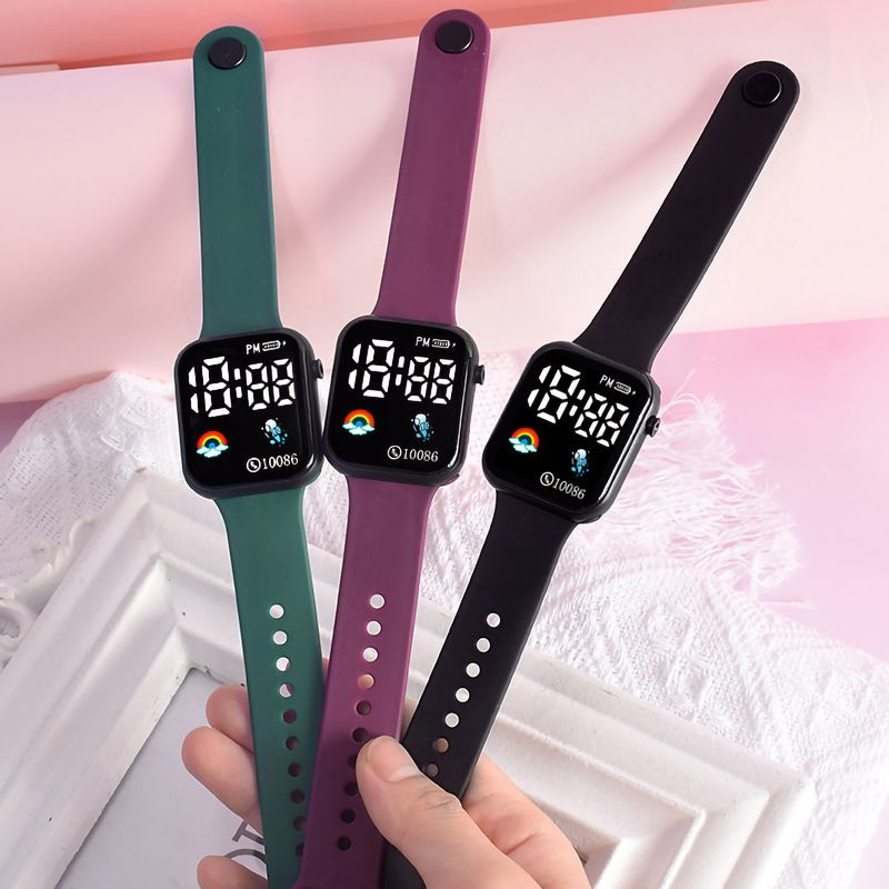 Xinweiqing elettronico per bambini LED digitale sportivo orologio quadrato con cronometraggio accurato alla moda_voghion.com