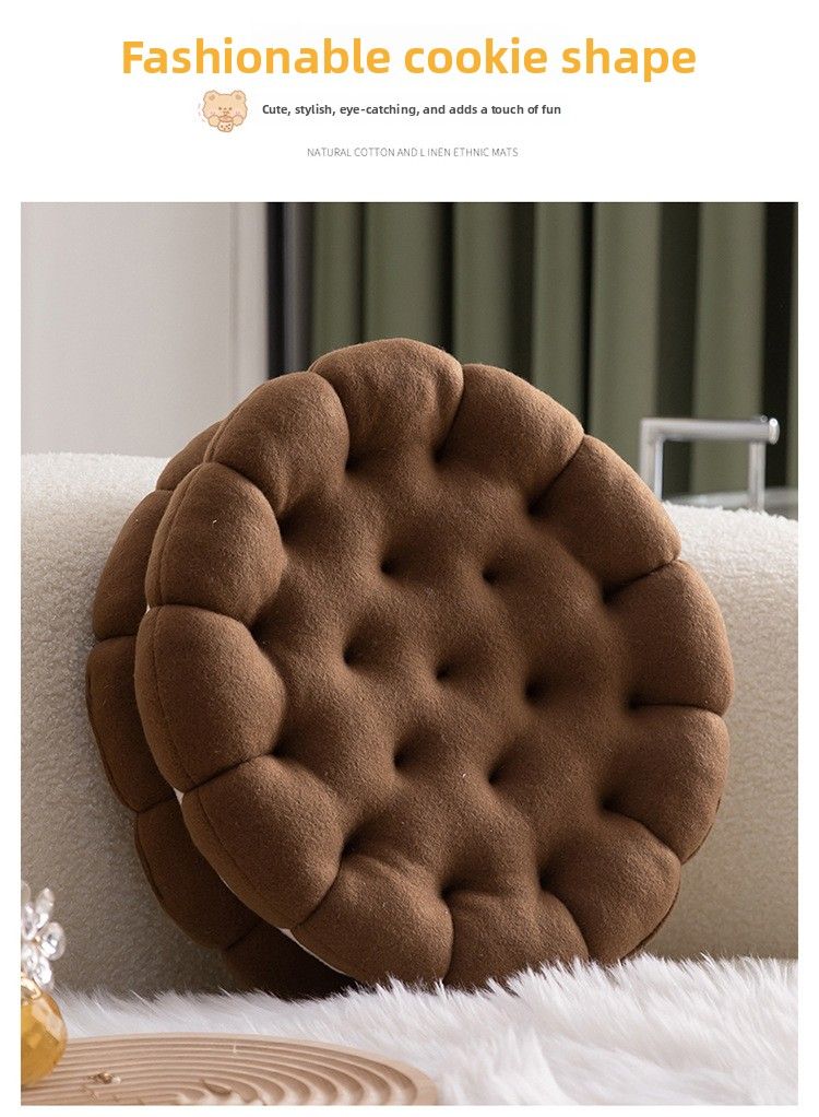Irregular Plush Cartoon Cushion Lumbar Support Bed Headrest Fun Sandwich Biscuit Sofa Throw Round Pillow_voghion.com