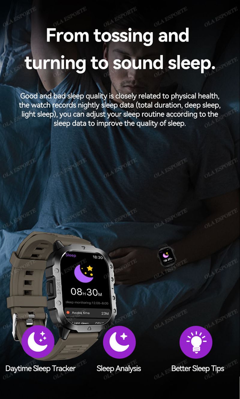 For Huawei Xiaomi Military Smart Watch Men Health Monitor 3ATM Waterproof Outdoor Sport Tracker BT Voice Call Smartwatch 2025New_voghion.com