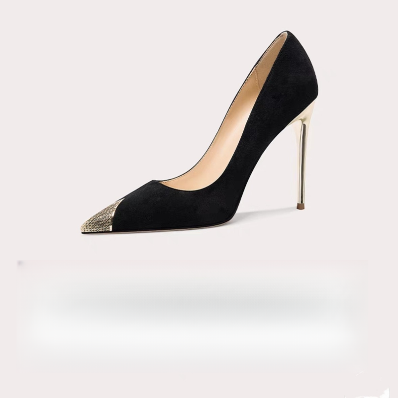 Suede Korean Women's High Heels, Thin High Heel, Fall Hundred, Pointed Head, Not Tired Shoes, 2025 New Version Fashion Personality Exquisite_voghion.com