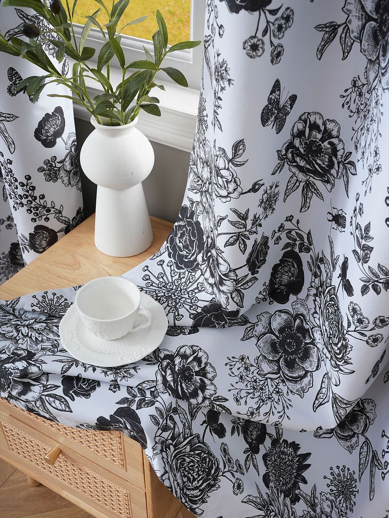 Nordic Minimalist Blackout Curtains – Stylish Printed Polyester Drapes (90-100% Light Blocking, Thermal Insulation, Eyelet Design)_voghion.com