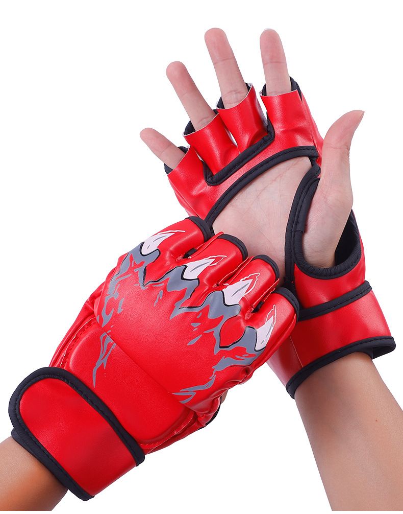 Profesionalne boksarske rokavice s pol prsti - za odrasle in otroke, primerne za sanda, borilne veščine, UFC, Muay Thai, trening MMA_voghion.com