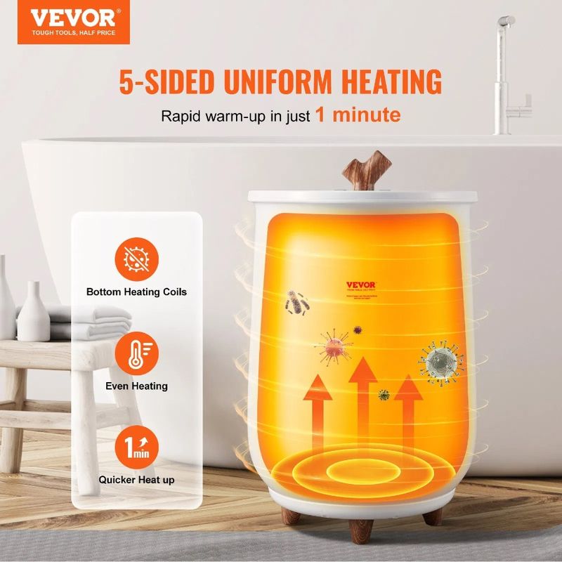 Over Heater Bucket Up Auto Warmer Towel 20L Fits To Bathroom Off Towel Towel 4Level 40x70 Large With Two For Timer Warmer Shut_voghion.com