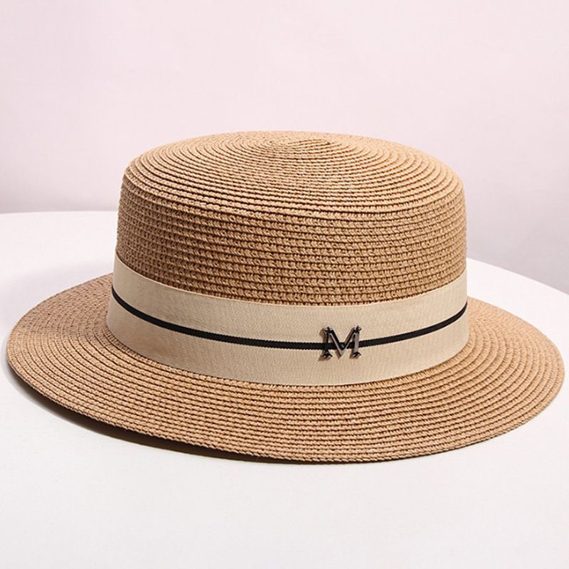 New Women's Summer Flat Small Top Seaside Vacation Beach Internet Celebrity, Same Style Straw Woven Hat, Versatile Hat_voghion.com