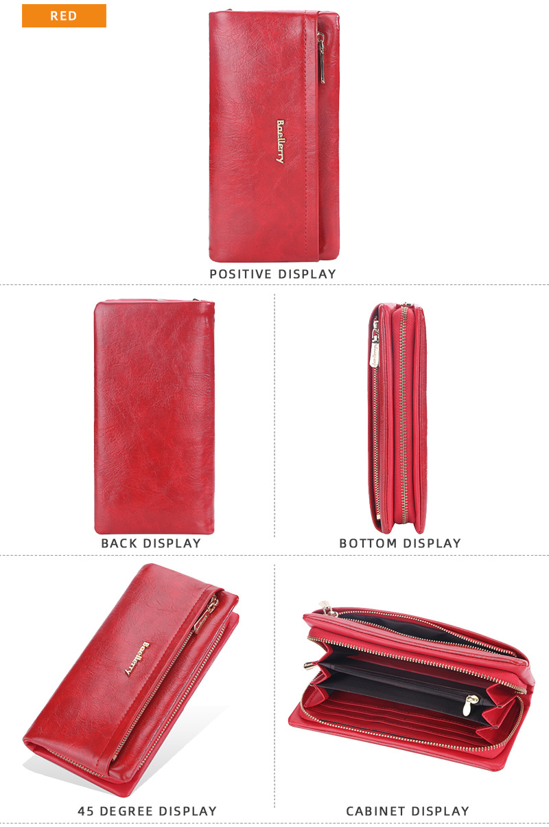 Baellerry Carteira Feminina Nova Chegada Longa Compartimento para Vários Cartões Bolsa Clutch de Alta Qualidade Moda Carteira para Celular_voghion.com