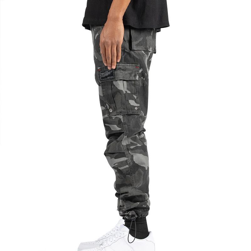25 Spring Summer New Men's Casual Pants Multi-Pocket Solid Color Loose Jogger Cargo Trousers_voghion.com