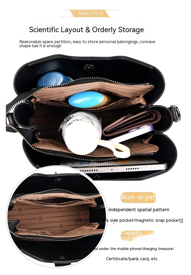 Neue strukturierte Beuteltasche aus Leder für Damen, neue hochwertige Retro-Mehrschicht-Umhängetasche mit großer Kapazität und einer Schulter_voghion.com