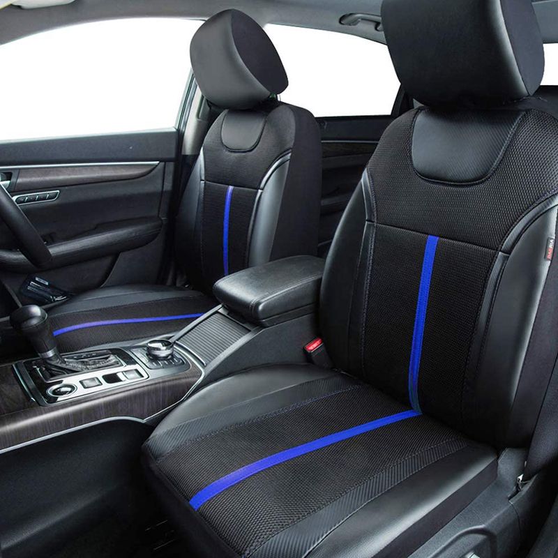 AUTO PLUS Sporty Carbon Leather Universal Car Seat Cover With Zipper Design Fit For Suvs, , Sedans, Trucks Airbag_voghion.com