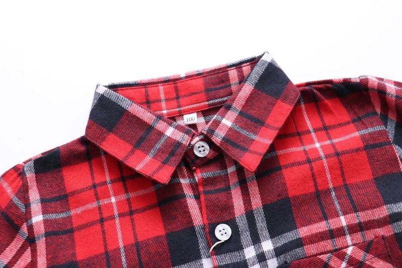 Lastenvaatteet 2024 Kevät ja syksy Lasten ruutupaidat Rento tyyli Muotitakit Topit_voghion.com