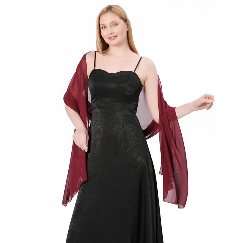 Scialle lungo in chiffon tinta unita di alta qualità per sposa, damigelle, abito da sposa, ballo di fine anno, cena, scialle da donna_voghion.com