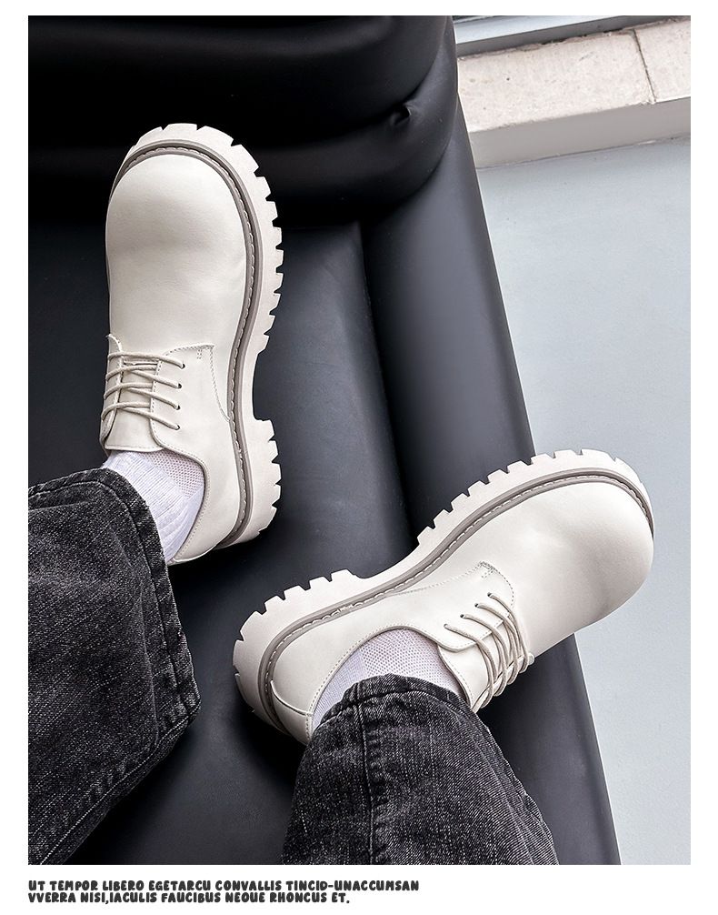 Herren-Derby-Arbeitsstiefel im britischen Stil mit dicker Sohle und größer werdender Sohle, Niche-Schuhe aus weißem Leder, 32057_voghion.com