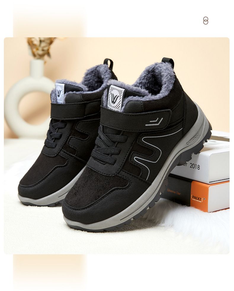 Caminhada feminina 2024 inverno nova neve transmissão ao vivo botas curtas grossas de pelúcia femininas sapatos quentes para mãe_voghion.com