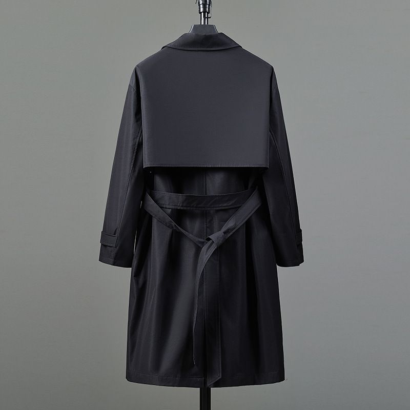 Giacca a vento di media lunghezza primaverile e autunnale da uomo coreano, cappotto doppiopetto alla moda britannico_voghion.com